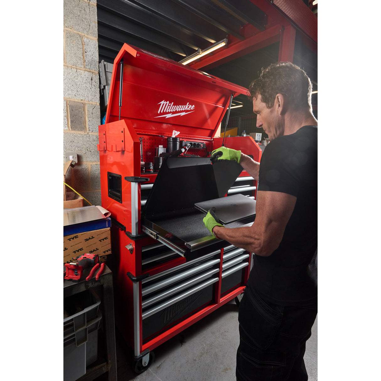 Milwaukee Dulap de scule mobil, cu 10 sertare, metalic, 117 cm 4932478852