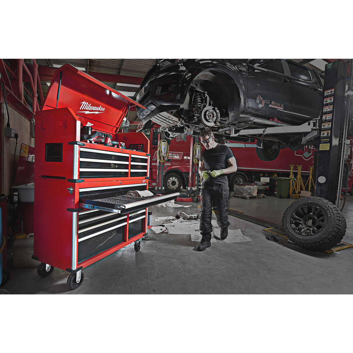 Milwaukee Dulap de scule, cu 6 sertare, metalic, 117 cm (modul suplimentar pentru cel mobil) 4932478854