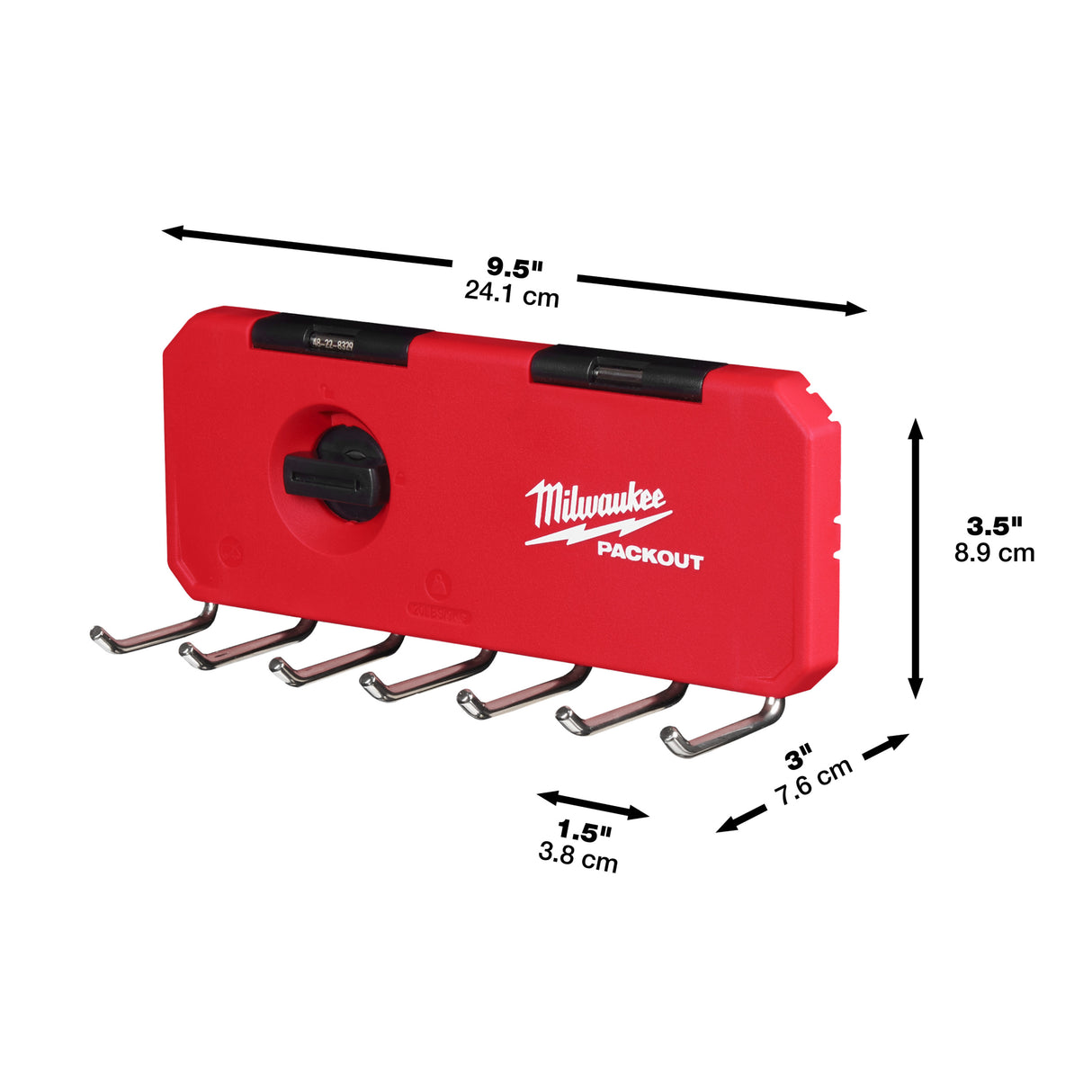 Milwaukee PACKOUT, depozitare pe un rând de cârlige 4932493384