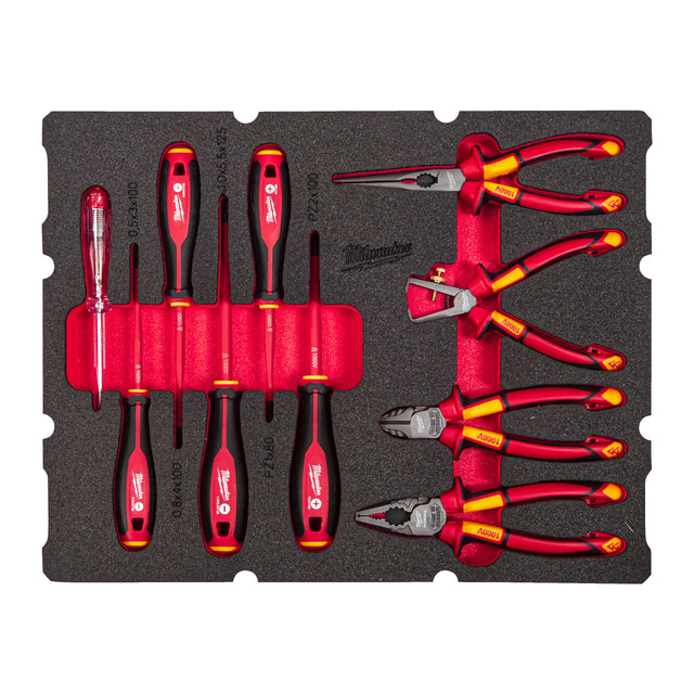 Milwaukee Inserție spumă PACKOUT cu 9 scule pentru electricieni 4932493637