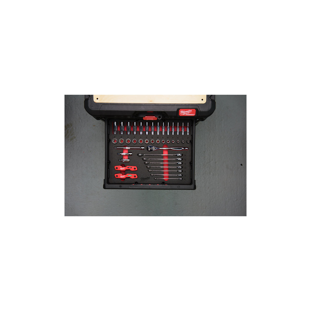 Milwaukee Inserție spumă PACKOUT, 39 buc chei combinate, chei combinate cu clichet 3/8" 4932493640