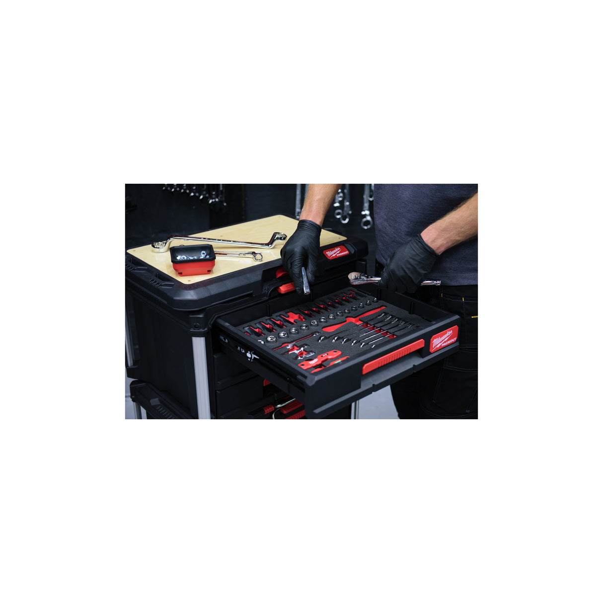 Milwaukee Inserție spumă PACKOUT, 39 buc chei combinate, chei combinate cu clichet 3/8" 4932493640