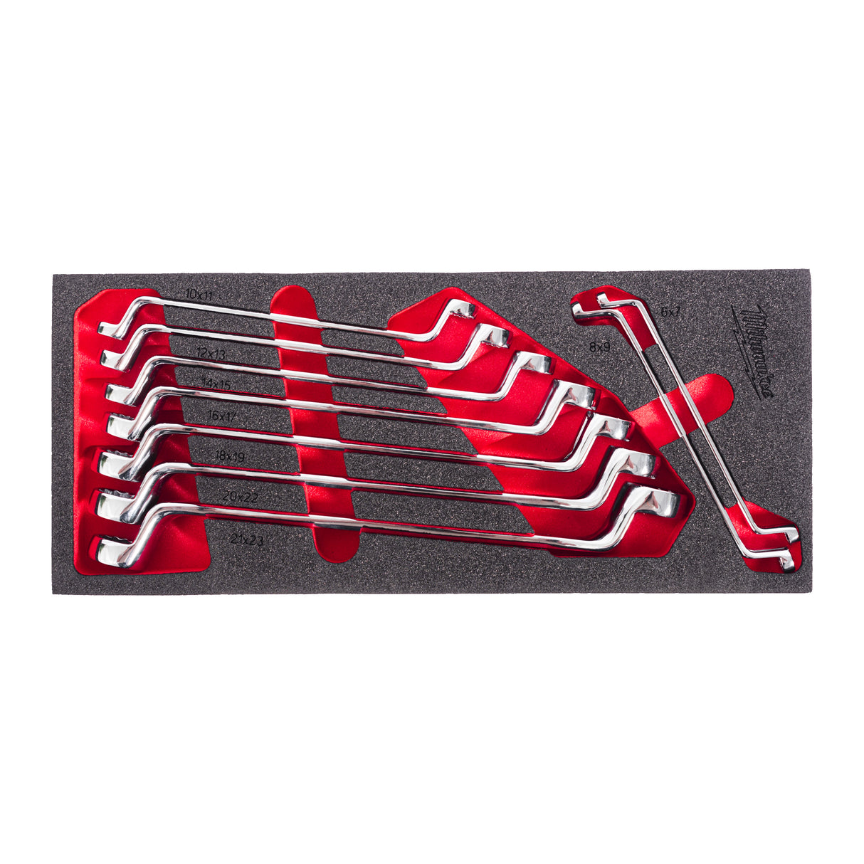 Set inserție spumă 9 buc. chei inelare cu cot Milwaukee