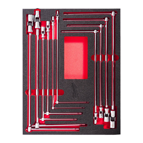 Set inserție spumă chei cu mâner T Milwaukee