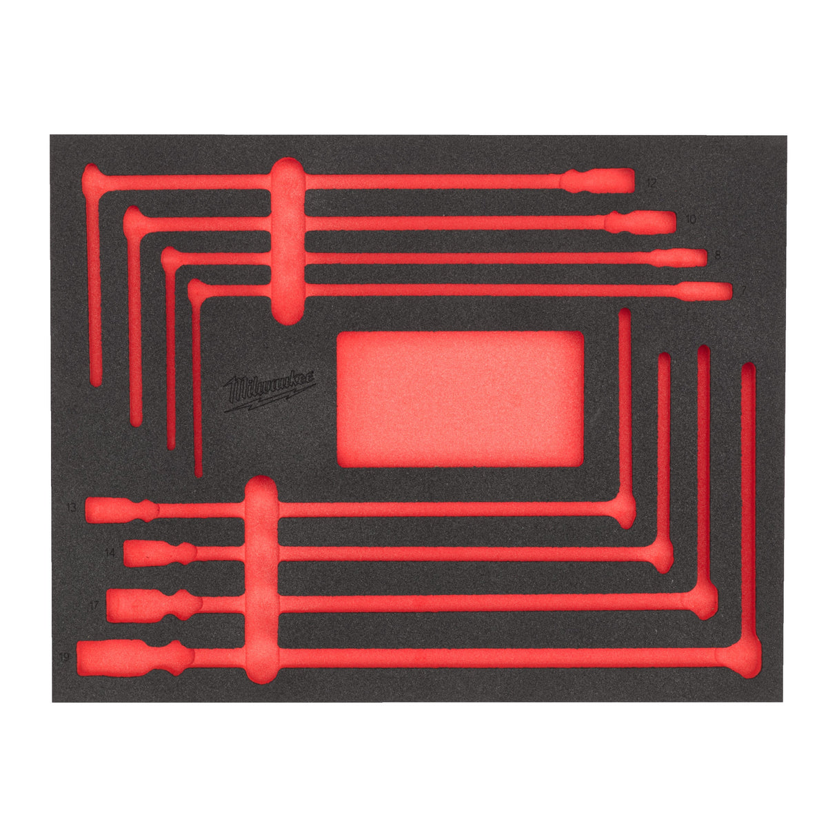 Set inserție spumă chei cu mâner T Milwaukee