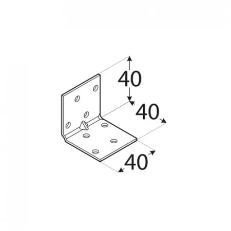 KMP 1 - Colțar perforat ranforsat 40x40x40x1,5 mm