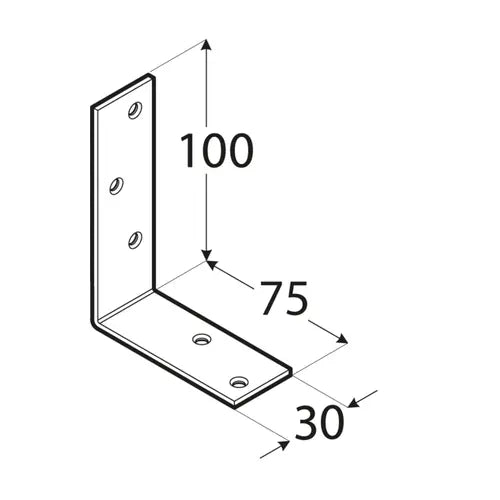 KB1 - Colțar construcții 100x75x30x3,0 mm