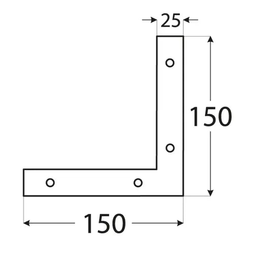 NA1 - Colțar-talon de colț 150x150x25x2,5 mm