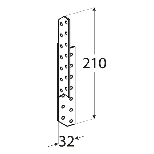 LK4 - Ancoră pană-căprior dreapta 32x210x2,0 mm