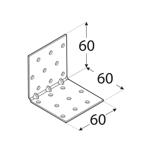 KMP 5 - Colțar perforat ranforsat 60x60x60x1,5 mm