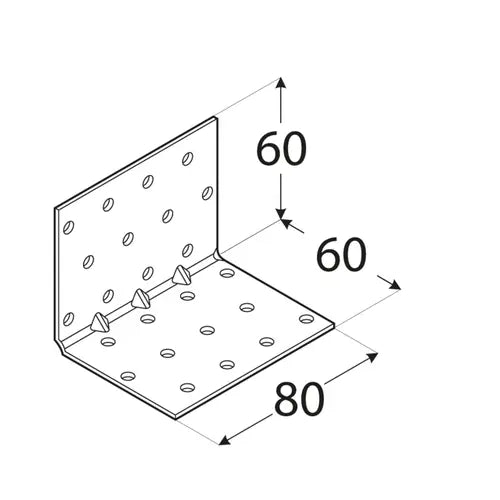 KMP 6 - Colțar perforat ranforsat 60x60x80x1,5 mm