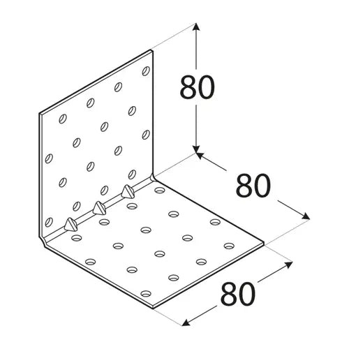 KMP 9 - Colțar perforat ranforsat 80x80x80x1,5 mm