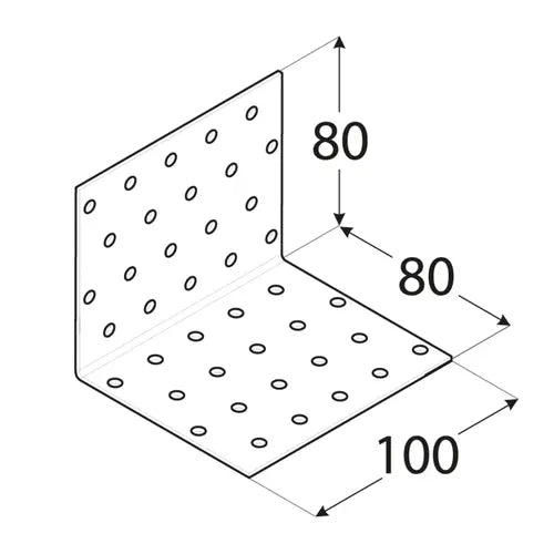 KM10 - Colțar perforat 80x80x100x2,0 mm