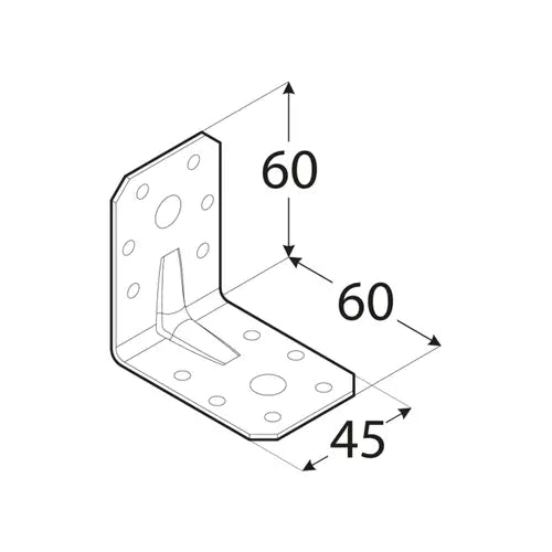 KPL6 - Colțar ranforsat 60x60x45x2,0 mm