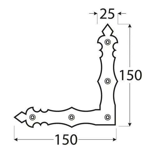 NAD 1 C - Colțar plat decorativ, negru 150x150x25x2,5 mm