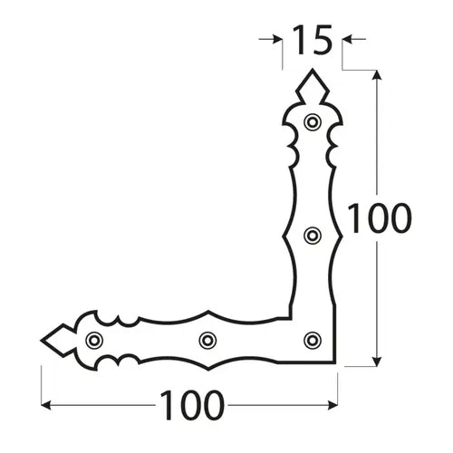 NAD 8 C - Colțar plat decorativ, negru 100x100x15x2,0 mm