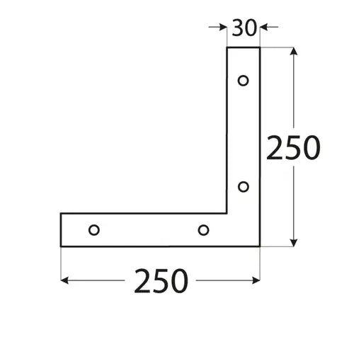 NA3 - Colțar plat 250x250x30x3,0 mm