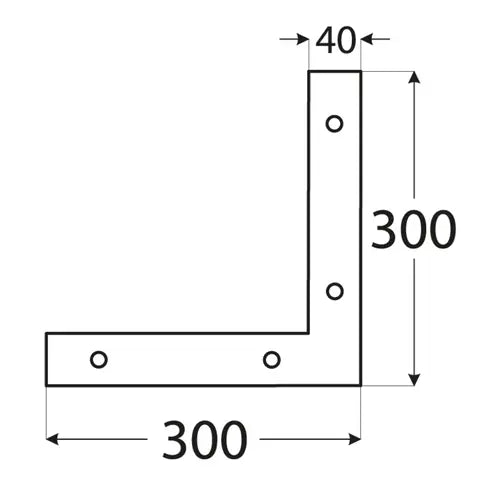 NA4 - Colțar plat 300x300x40x4,0 mm
