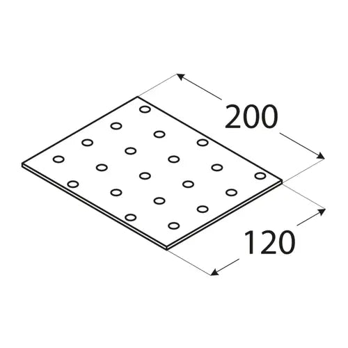 PP18 - Placă perforată 200x120x2,0 mm