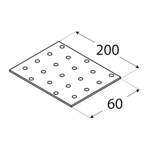 PP7 - Placă perforată 200x60x2,0 mm