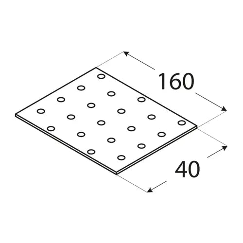 PP4 - Placă perforată 160x40x2,0 mm
