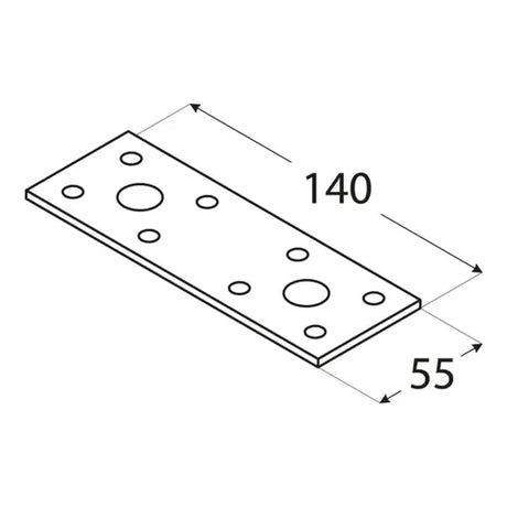 LP2 - Conector plat 140x55x2,5 mm
