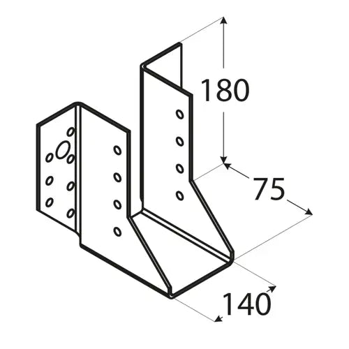 WB37 - Papuc grindă 140x180x75x2,0 mm