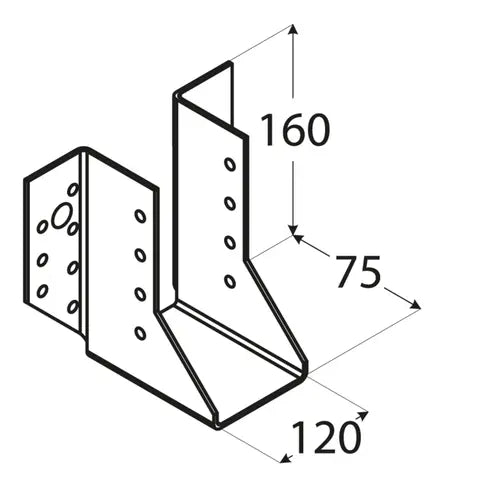 WB35 - Papuc grindă 120x160x75x2,0 mm