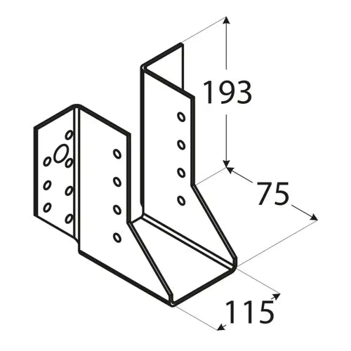 WB34 - Papuc grindă 115x193x75x2,0 mm