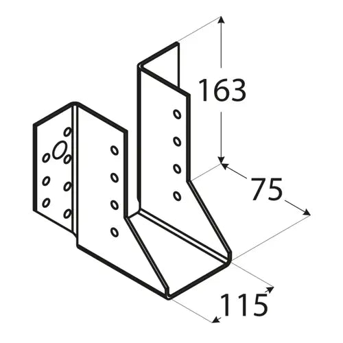 WB33 - Papuc grindă 115x163x75x2,0 mm