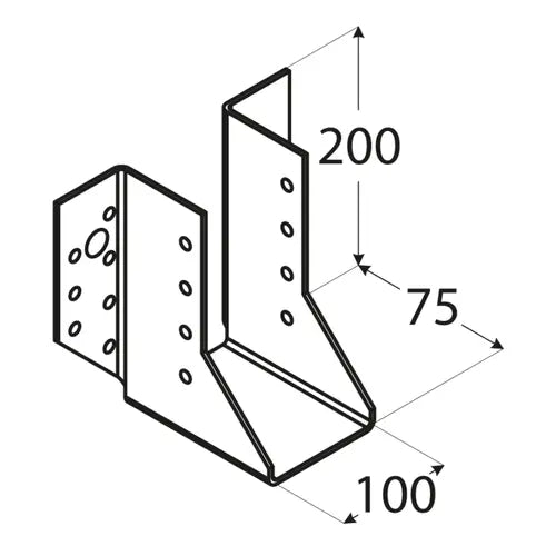 WB32 - Papuc grindă 100x200x75x2,0 mm