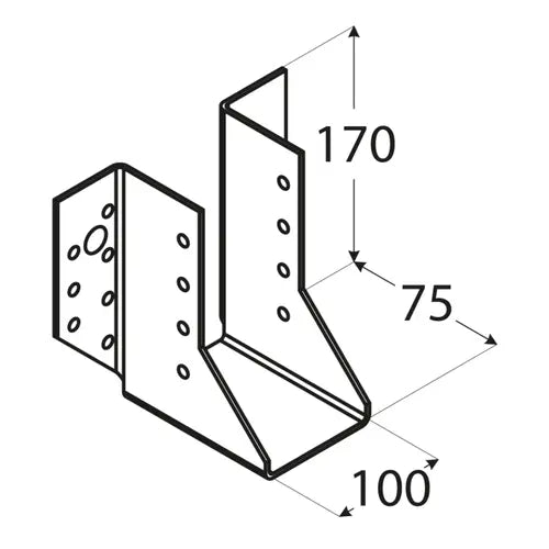 WB31 - Papuc grindă 100x170x75x2,0 mm