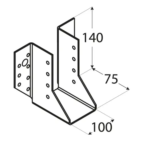 WB30 - Papuc grindă 100x140x75x2,0 mm