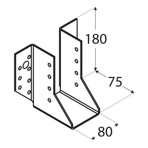 WB28 - Papuc grindă 80x180x75x2,0 mm