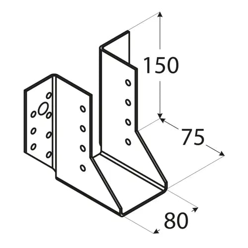 WB27 - Papuc grindă 80x150x75x2,0 mm
