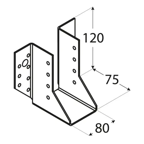 WB26 - Papuc grindă 80x120x75x2,0 mm