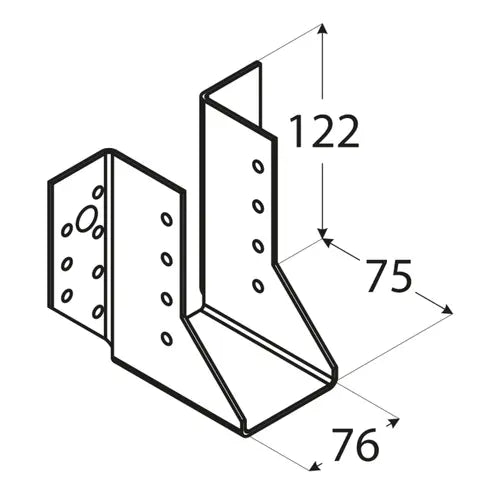 WB23 - Papuc grindă 76x122x75x2,0 mm