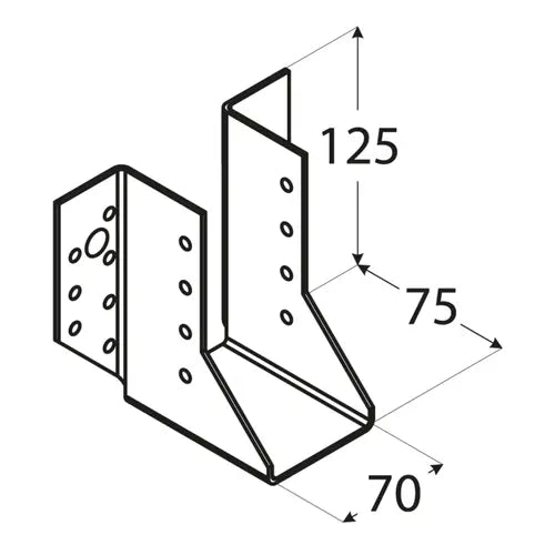 WB21 - Papuc grindă 70x125x75x2,0 mm