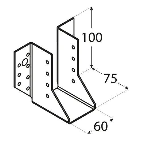 WB14 - Papuc grindă 60x100x75x2,0mm
