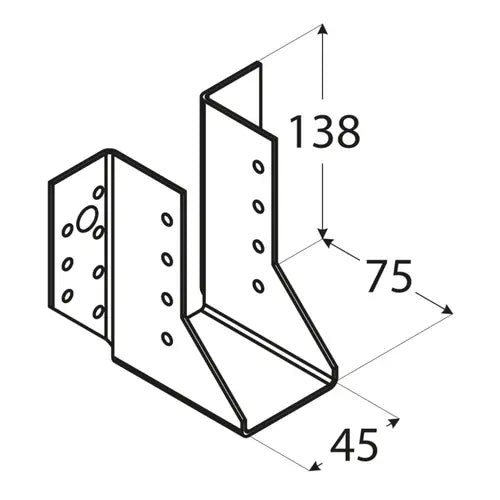 WB9 - Papuc grindă 45x138x75x2,0 mm