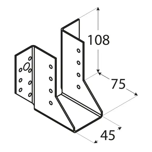 WB8 - Papuc grindă 45x108x75x2,0 mm