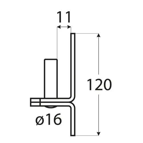 C 16/11c Pivot balama fi 16 mm /11 mm, negru