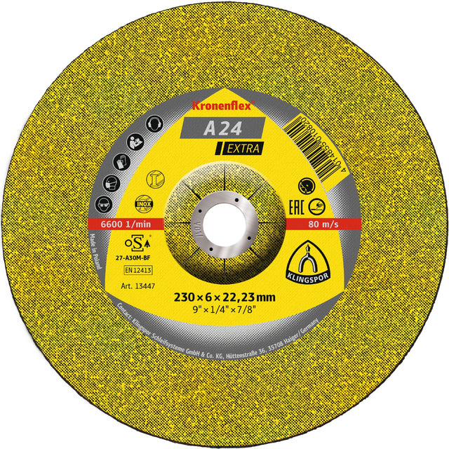 A 24 EX Discuri polizare, 230 x 6 x 22,23 mm cu centru depresat