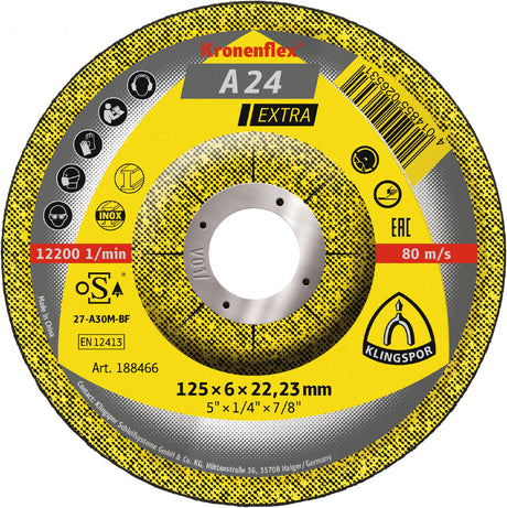 A 24 EX Discuri polizare, 125 x 6 x 22,23 mm cu centru depresat