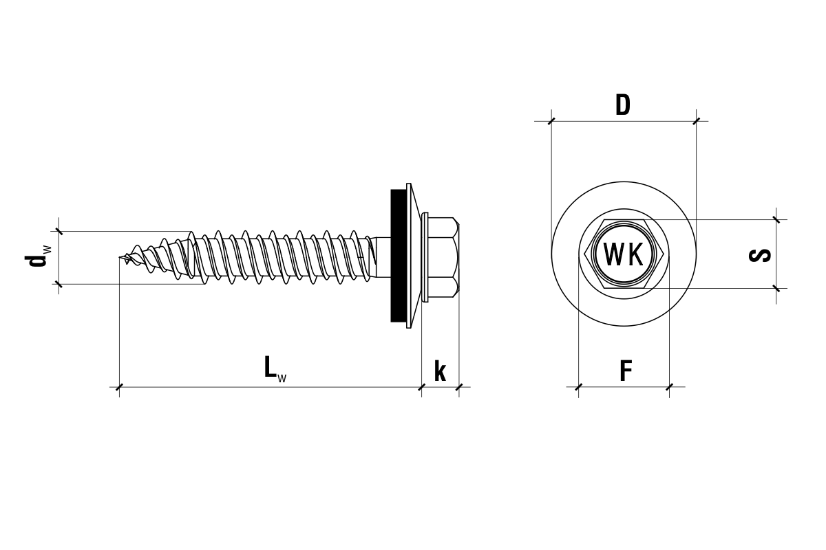 WB6P - Șurub pentru fixare panouri sendviș