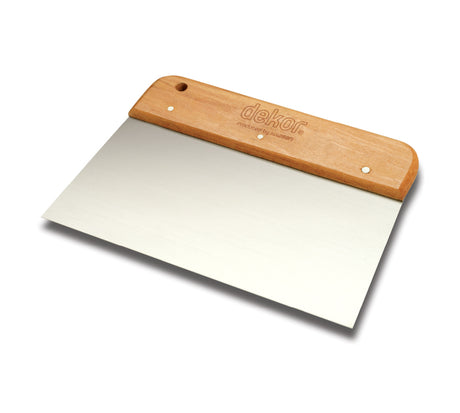 Spatulă lată din oțel, cu mâner din lemn