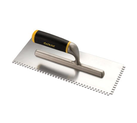 Gletieră zimțată, cu dinți pătrați și mâner din aluminiu