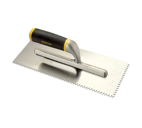 Gletieră zimțată, cu dinți triunghiulari și mâner din aluminiu, 295 mm