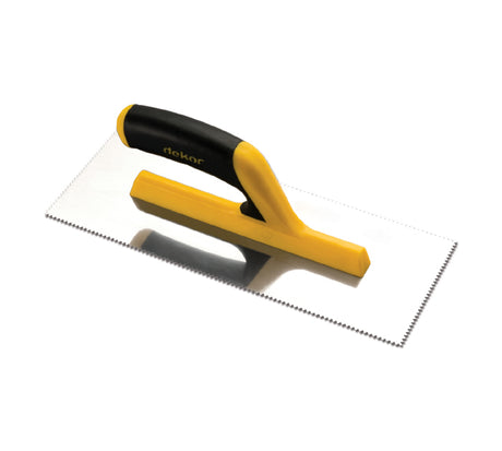 Gletieră Marley zimțată, din oțel, cu mâner deschis din plastic, 115*295 mm