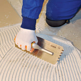Gletieră zimțată, cu dinți pătrați și mâner din aluminiu